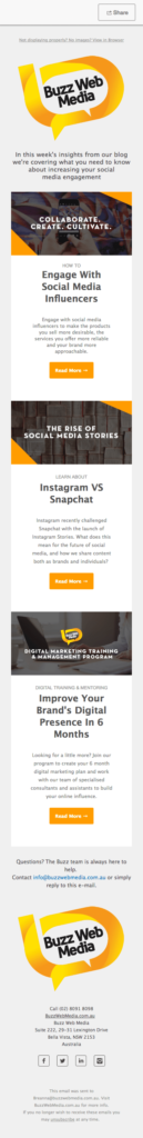 Buzz Web Media Newsletter Mobile